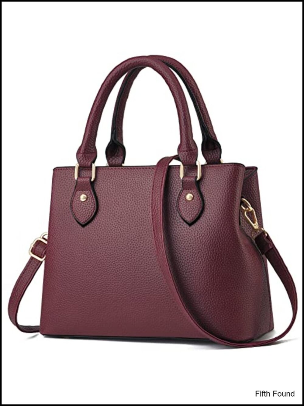 Synthetic Leather Satchel Crossbody Purse with Adjustable Strap